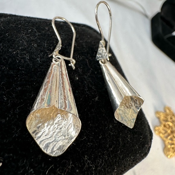 Vintage 80’s artisan Turkish silver earrings - Picture 5 of 10